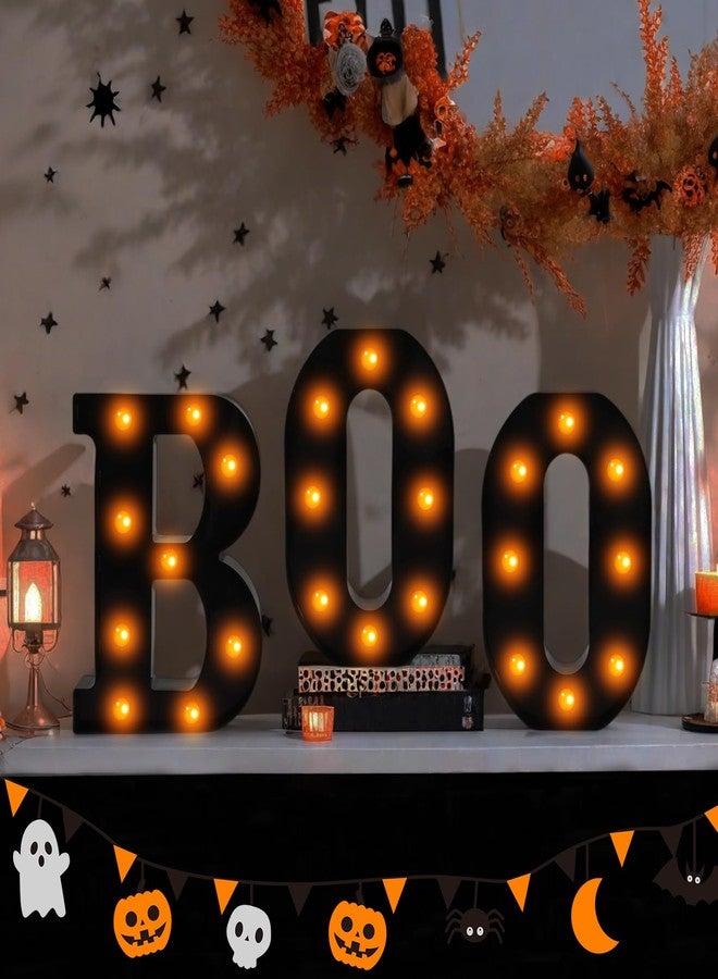 BTPIEL Halloween Decorations - 8.6" Large "BOO" Marquee Light Up Letters Light Up Sign Halloween Decor Indoor for Kitchen Bedroom Fireplace Mantel Party Holiday Display - Image 1